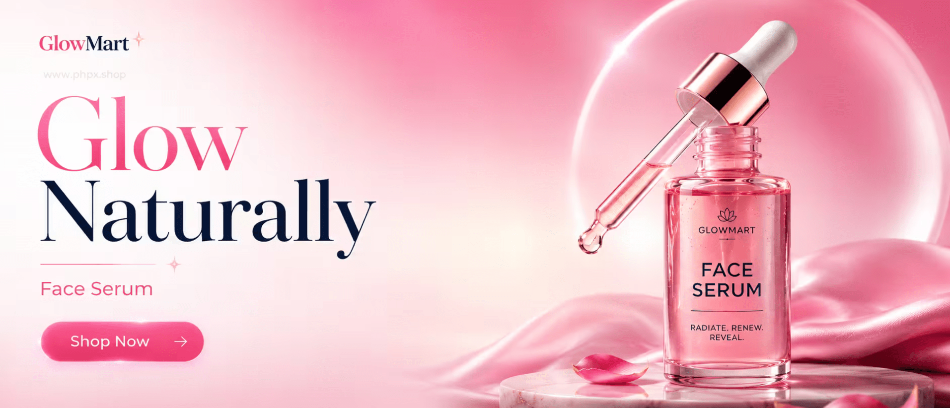 Glow naturally face serum ad